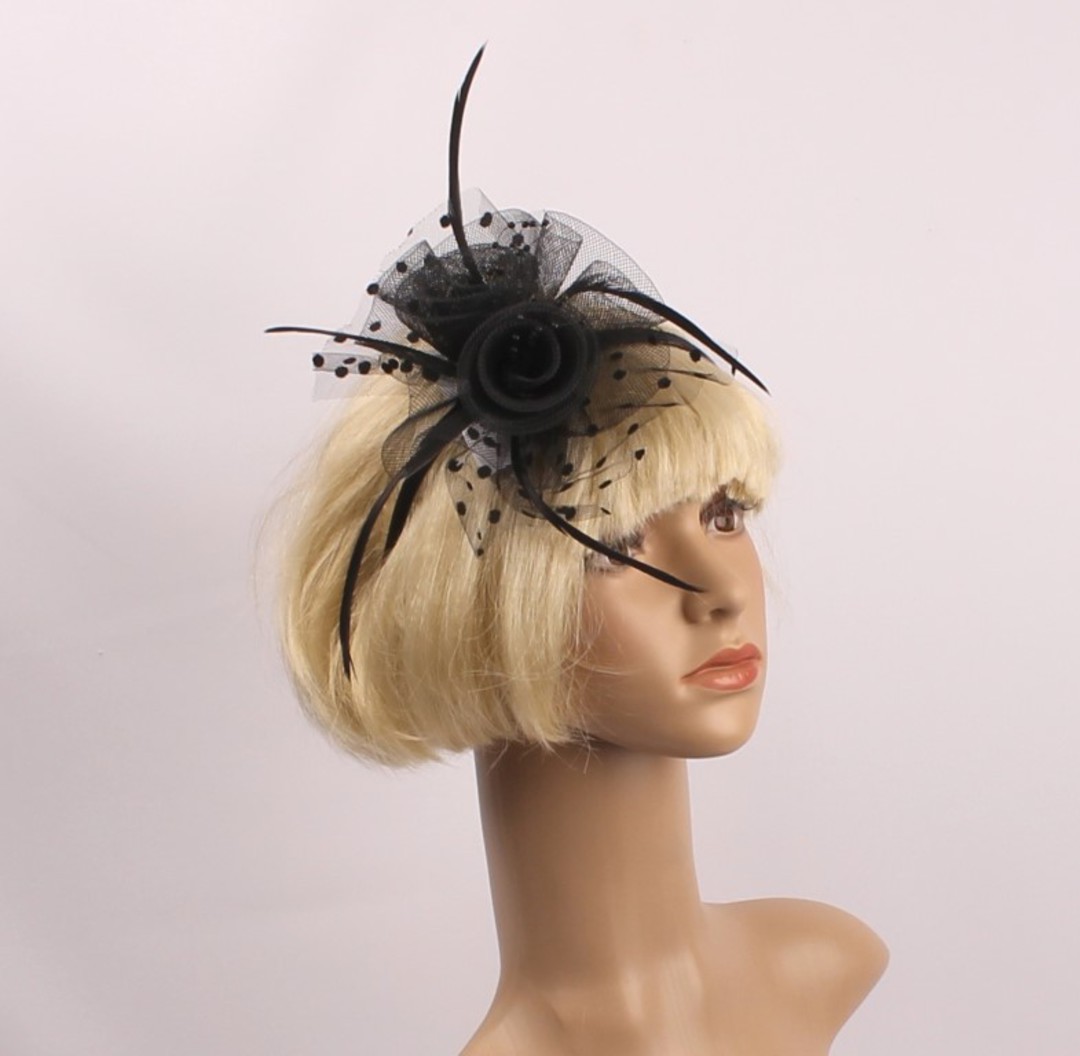  Headband fascinater w w spotted net black STYLE: HS/4681 /BLK image 0